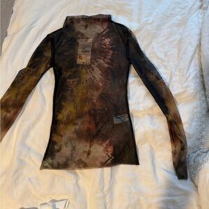 Zara Multicolor Long Sleeve mesh top